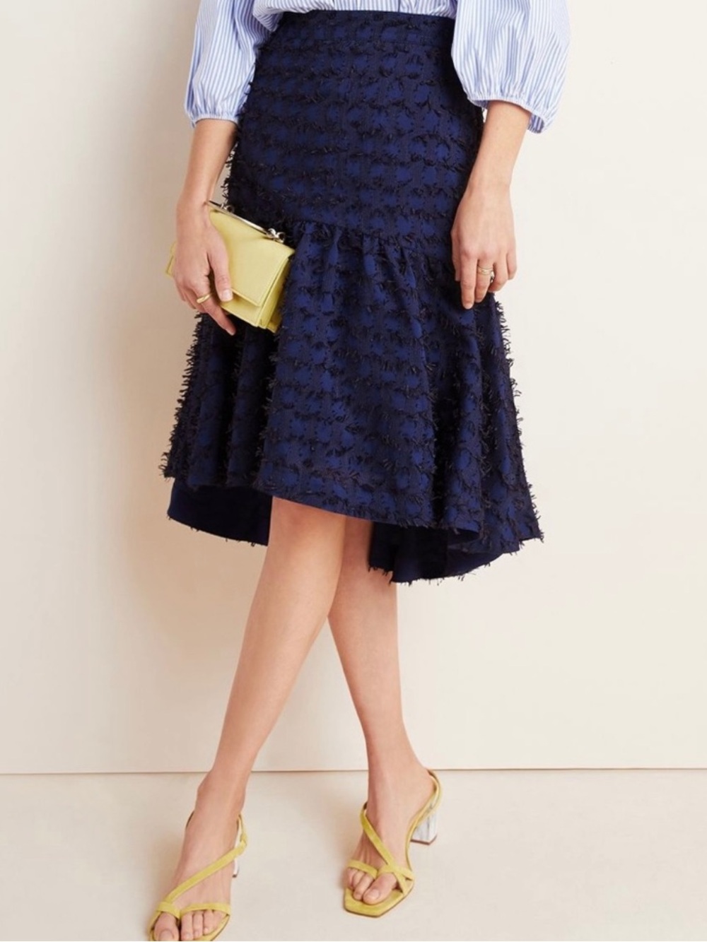 Meave Miranda Textured Navy Women’s Skirt - Classic A-Line NWT